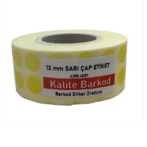 12mm sarı daire etiket