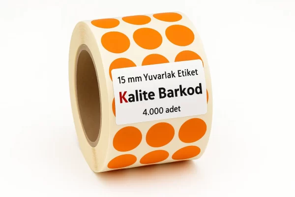 15 mm Turuncu turuncu yuvarlak etiket