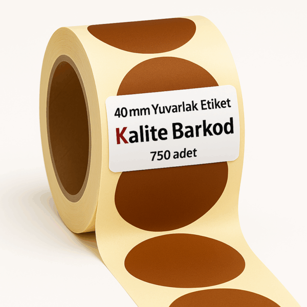 yuvarlak etiket kahve 40 mm kahve yuvarlak etiket