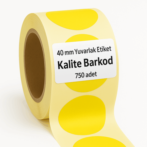 40 mm Sarı Yuvarlak Etiket