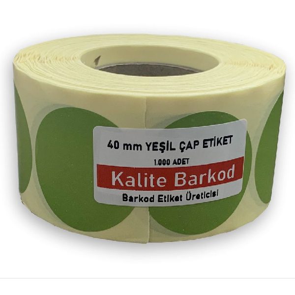 40mm yeşil etike