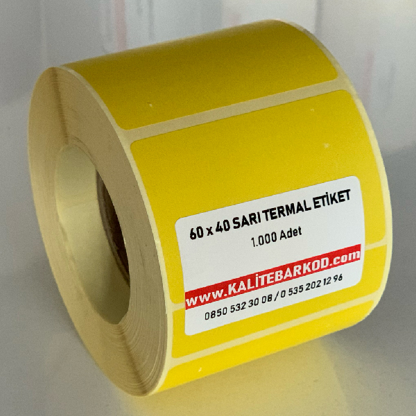 60x40 sarı barkod etiket