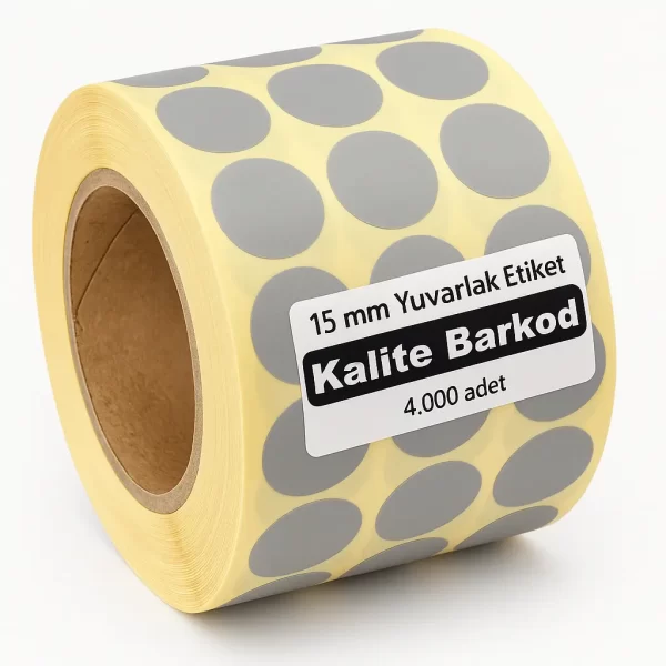Yuvarlak etiket Gri 15mm gri yuvarlak etiket 15mm