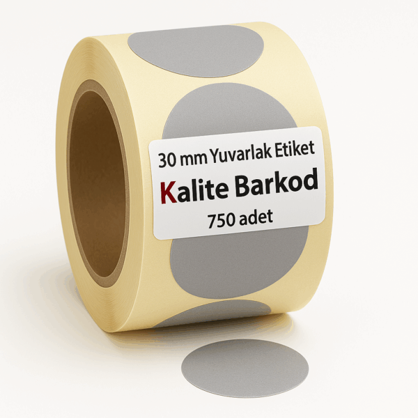 yuvarlak etiket 30 mm gri gri yuvarlak etiket 30mm