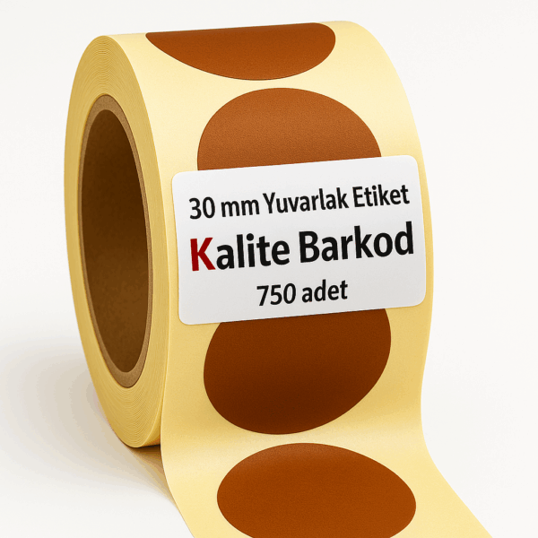 yuvarlak etiket 30 mm kahve renkli kahve renkli yuvarlak etiket 30 mm