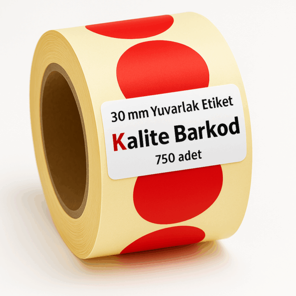 30 mm Kırmızı Yuvarlak Etiket