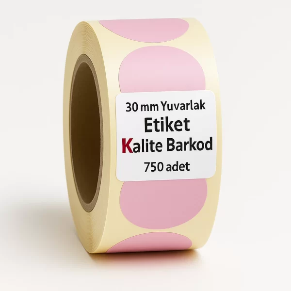yuvarlak etiket pembe 30mm pembe yuvarlak etiket 30mm